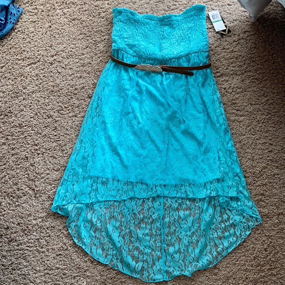 Urban Hearts Blue Strapless High-Low Sundress for Prom or casual size large